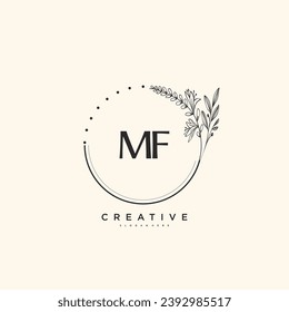 MF Beauty Vektor erste Logo-Kunst, Handschrift Logo der ersten Signatur, Hochzeit, Mode, Jewerly, Boutique, Blumen und botanisch mit kreativen Vorlage für jedes Unternehmen oder Unternehmen.