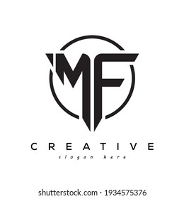 MF creative letter logo with gamming look