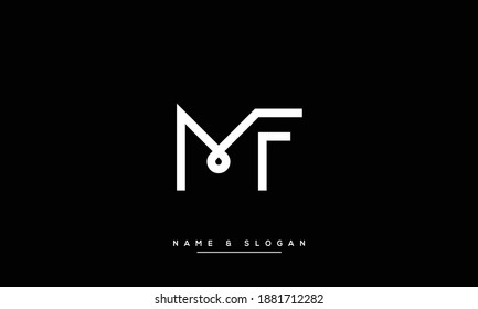 MF ,FM  Abstract Letters Logo monogram