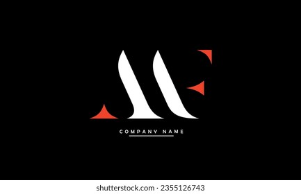 Monograma del logotipo de las letras abstractas MF, FM
