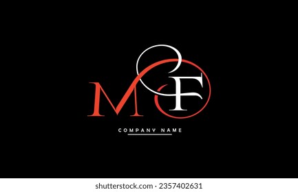 Monograma del logotipo de las letras abstractas MF, FM