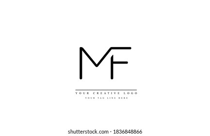 MF FM abstract vector logo monogram template