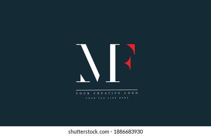 MF FM abstract vector logo monogram template