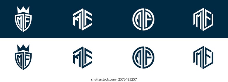 MF FM letter logo design
