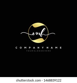 MF handwriting initial logo template vector.