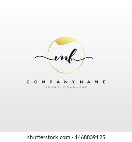 MF handwriting initial logo template vector.