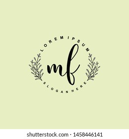 MF Initial beauty floral logo template