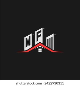 MF Initial Construction Real Estate Home Logo Design Vector