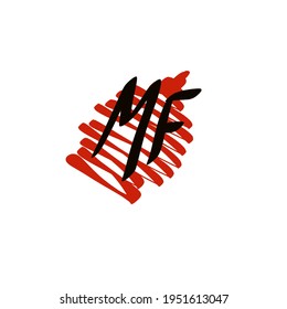 MF initial handwriting logo for identity