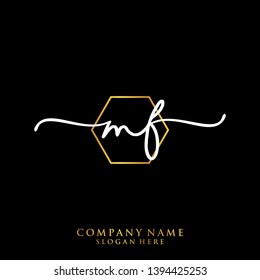 MF Initial handwriting logo template