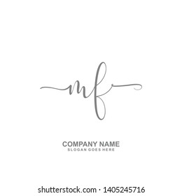 MF Initial handwriting logo vector