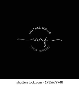 mf Initial handwriting signature logo vector. Hand lettering for designs