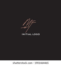 Logo inicial de MF aislado para identidad