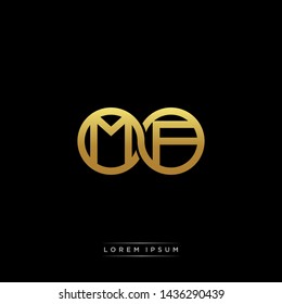 MF initial letter linked circle capital monogram logo modern template
