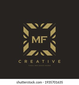 MF Initial letter luxury ornament monogram logo template vector.