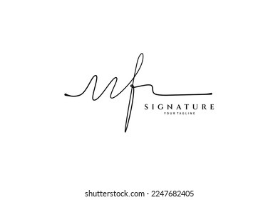 MF initial letter signature logo template. MF handwritten concept logo