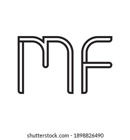 logotipo vectorial de letra inicial mf