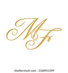 MF initial logo design vector stock