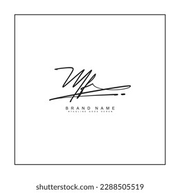 MF Initial Logo in Signature Style for Photography and Fashion Business - Hand Drawn Signature Logo Vector