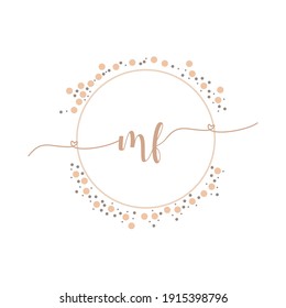 MF Initial monogram handwriting luxury illustration