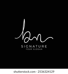 Logotipo de assinatura inicial MF: monograma manuscrito elegante