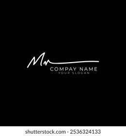 MF Initial Signature Logo: Elegant Handwritten Monogram