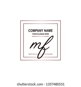 MF initial signature logo. handwriting logo template vector,