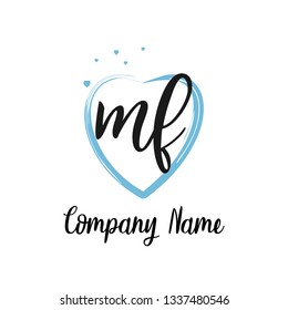 MF initial signature logo. handwriting logo template vector,