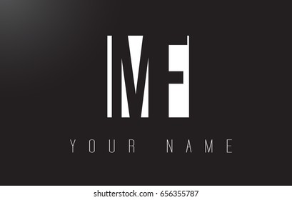 MF Letter Logo With Black and White Letters Negative Space Design.