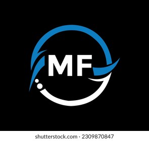 MF letter logo design with a circle shape. MF circle and cube shape logo design. MF monogram, business, real estate logo. MF Logo design with unique and simple design.