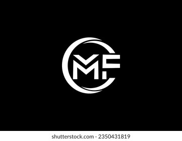 Diseño del logotipo de la carta MF y logotipo de monograma