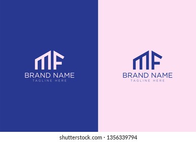 MF letter logo design template elements - vector