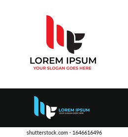 MF letter logo design template vector eps