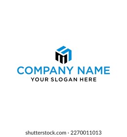 MF letter logo in the form of hexagons and cube logos with letter designs for corporate identity