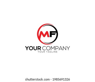 Logo de la carta MF y vector de diseño de iconos.