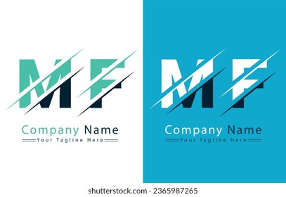 Elementos de concepto de diseño de vectores con logotipo de carta MF