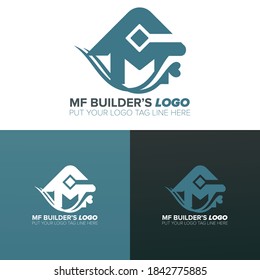 MF Letter Logo-MF Letter Logo with buildingTemplate
