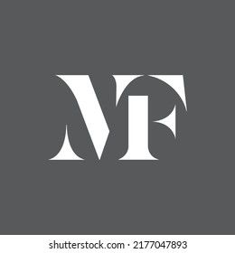 MF letter modern logo design white color