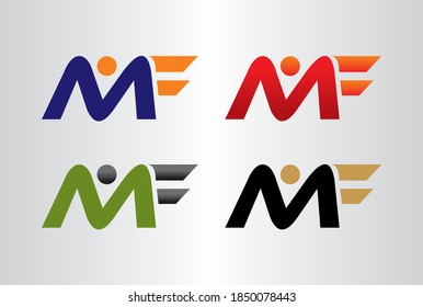 Diseño con logotipo MF con tipografía moderna creativa. Diseño minimalista, creativo, único, moderno con logotipo.
