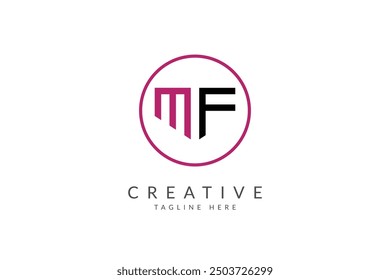 ILUSTRACIÓN VECTORIAL de diseño de logotipo MF.