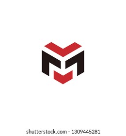 MF logo designed with letter M and F in vector format