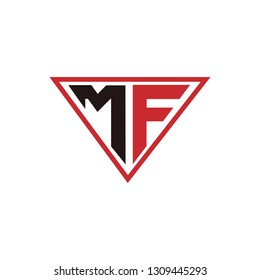 MF logo designed with letter M and F in vector format
