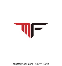 MF logo designed with letter M and F in vector format