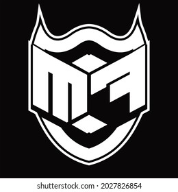 MF Logo monogram design isolated with shield shape design