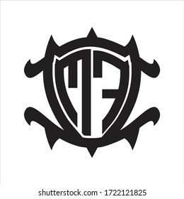 MF Logo monogram isolated with frame shield shape design template