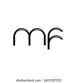 MF Logo monogram with slice rounded modern design template isolated on white background