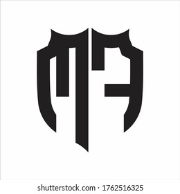 MF Logo-Schild-Design-Vorlage für Monogramme auf weißem Hintergrund