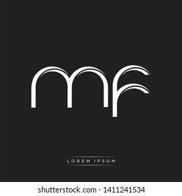 mf m f logo Initial Letter Split Lowercase Modern Style