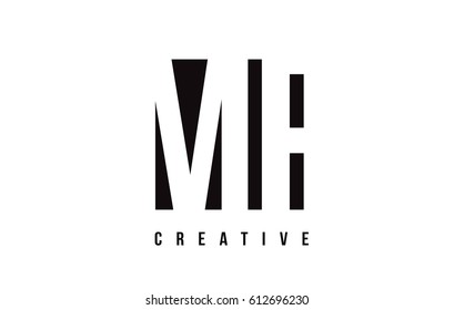 MF M F White Letter Logo Design with Black Square Vector Illustration Template.