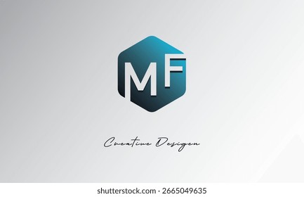 MF Minimal Polygon Shape Abstract Negative Space Symbol for Branding Use"